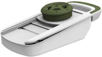 Biesse C100/31, keukenmandoline, multifunctionele groentesnijder, 4 verwisselbare messen, polypropyleen, 30 x 15 x 11 cm, wit/groen