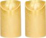 Anna's Collection 2x Bougies LED dorées / bougies pilier 12,5 cm - Bougies de luxe sur piles avec flamme mobile