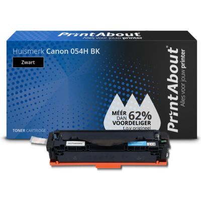 PrintAbout Huismerk 054H BK Toner Zwart Hoge capaciteit - Compatibel met Canon i-SENSYS LBP621CW, LBP623CDW, MF641CW, MF643CDW, MF645CX - 3400 pagina's