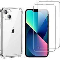 Phonillico® Schokbestendig hoesje voor iPhone 14 PLUS en 2 gehard glas schermbeschermingsfilm