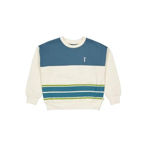 QPI gestreepte sweater - blauw