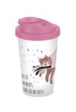 GEDA LABELS 13216 reisdrinkbeker 400 ml Roze, Wit