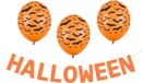 PartyDeco Halloween feestslinger/spandoek - 2,5 meter - oranje - van papier - incl. ballonnen