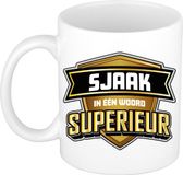 Bellatio Decorations Naam mok Sjaak - wit - Superieur - keramiek - 300 ml - collega beker - cadeau