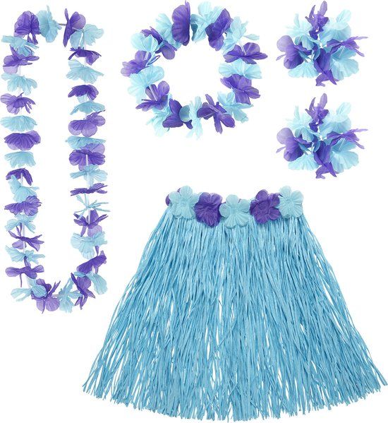 WIDMANN Hawaiiaanse set voor volwassenen - Verkleedkleding - Blauw - One size