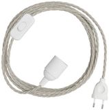 Creative Cables Snakebis Câble torsadé E14 Kit de douille. Câble et prise tressés en tissu avec 2 broches 3 m transparent
