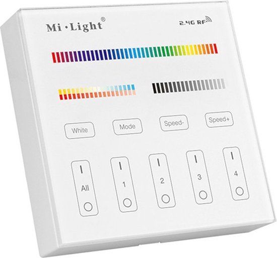 Mi-Light Mi-Boxer B4 4-Zone RGB+CCT Paneelafstandsbediening - Wit