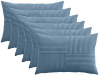 vidaXL Kussensloop 6 stuks ALMELO Blauw 50 x 75 cm corduroy