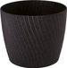 Form Plastic Plantenpot/bloempot Waves - kunststof - zwart - D23 x H20 cm - rond