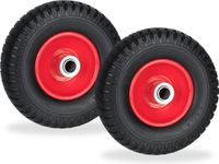 Merkloos / Sans marque Relaxdays kruiwagenwiel - set van 2 - 2.50-4 - massief rubber - stalen velg - anti-lek - 80 kg