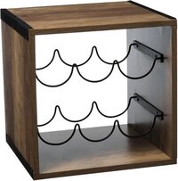 5five Houten wijnrek - 6 flessen - 31 x 31 x 31 cm - Donkerbruin