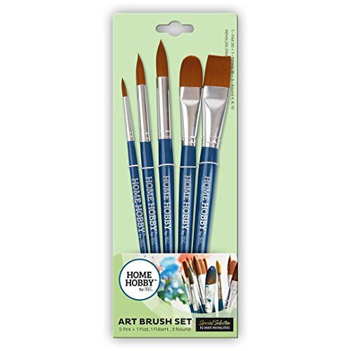 HomeHobby Art Brush Set van 5, blauw bruin