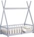 In And OutdoorMatch Kinderbed Alan - Tipi - Grenenhout - 70x140 cm - Lichtgrijs