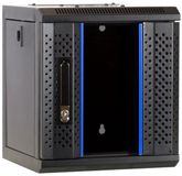 DSIT 10 inch 4U serverkast met glazen deur 312x310x264mm (BxDxH) - Zwart