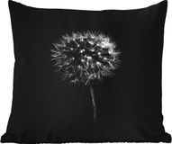 PillowMonkey Buitenkussen Paardenbloem Zwart 45x45 cm - Weerbestendig