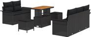 vidaXL Banc de jardin 8 pièces Polywood noir