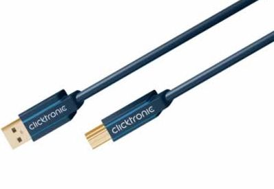 CLICKTRONIC USB3.0 A - B kabel - 1.8m - blauw