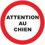 Ambiance Sticker Zelfklevend waarschuwingsbord, zelfklevend, voor waakhond, gelamineerd, gelamineerd, water- en uv-bestendig – let op de hond en rond – 10 cm ø