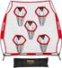 VEVOR Football Coach Throwing Net (208x91x189cm) met 5 Doelvakken, Draagbare Opbergtas, Banden en Knooploos Net, voor Quarterback-passtraining, Rood