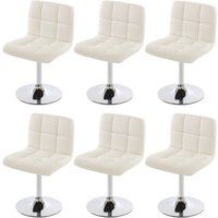 Générique Kavala Set van 6 eetkamerstoelen Bureaustoel Stoel kunstleer chroom ~ wit