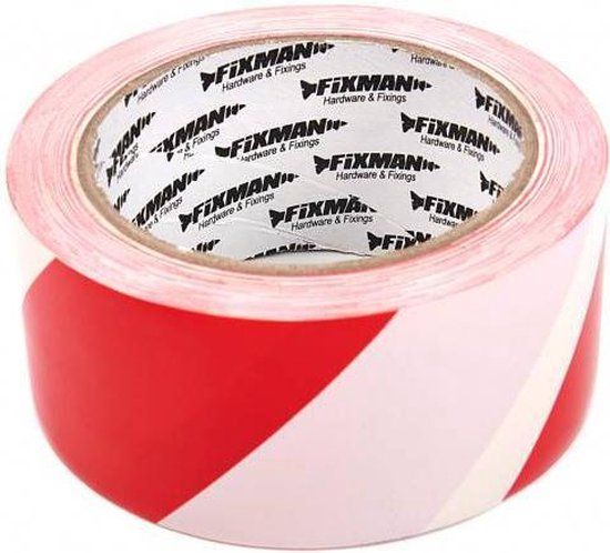 Fixman Veiligheidstape - 50mm x 33m - rood/wit