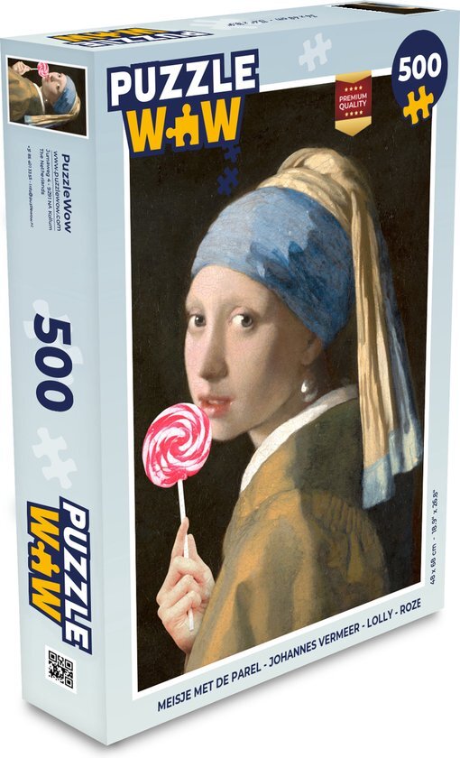 MuchoWow Puzzel Meisje met de parel - Johannes Vermeer - Lolly - Roze - Legpuzzel - Puzzel 500 stukjes