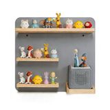 Relaxdays Toniebox-rek, magnetisch, voor Toniebox & 27 Tonies, HxBxT: 29x39x15 cm, wandrek, grijs