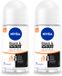 NIVEA 2 x Deodorant Roller Zwart & Wit Ultieme Impact - 72 Uur Anti-Transpirant - 50 ml - Voordeelverpakking