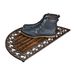 Relaxdays Gietijzeren deurmat met borstel voetwisser ronde gietijzeren entreemat h x b x d: 4 x 72 x 39 cm stijl landhuis antiek antislip vloermat, brons