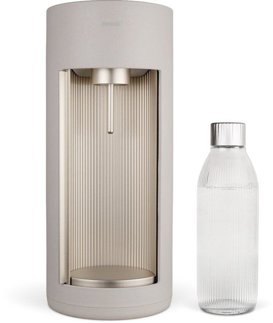 Mysoda Glassy Clay - Design bruiswatertoestel van ecologisch biocomposiet & aluminium - Incl. 1 glazen fles