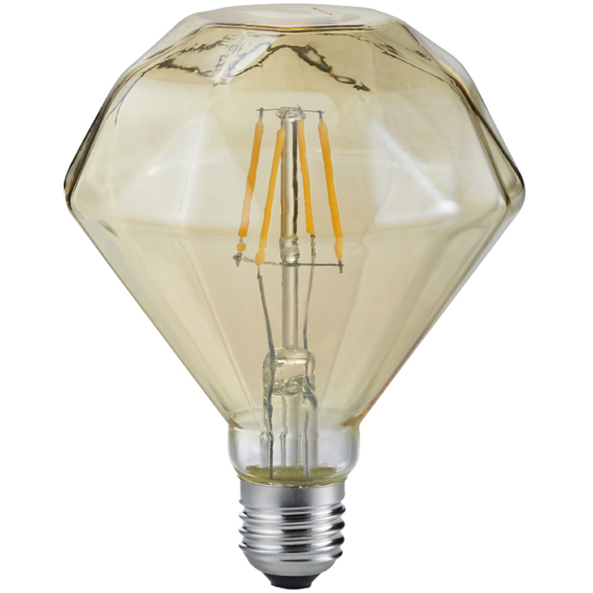 BES LED LED Lamp - Filament - Trion Dimano - E27 Fitting - 4W - Warm Wit 2700K - Amber - Aluminium