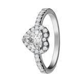 Lucardi - Dames Zilveren ring hart met zirkonia - Ring - 925 Zilver - Zilverkleurig - 20 / 63 mm