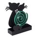 Baroni Home Support spirale en métal, chat noir. Support spirale pour intérieur ou extérieur, 16 x 5 x 18 cm