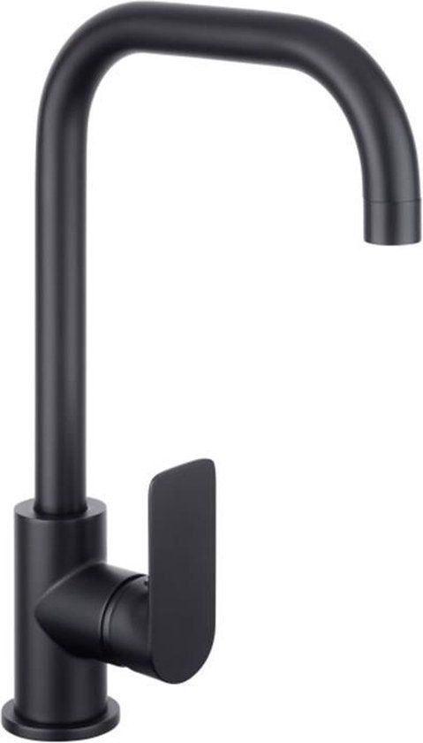 Cornat Noir Round keukenmengkraan zwart