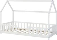 en.casa Kinderbed Sisimiut met uitvalbeveiliging en matras 90x200 wit
