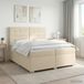 vidaXL Boxspringbed met matras Crèmekleurig 200 x 200 cm Stof
