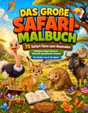 Das Safari Das große Safari-Malbuch: 75 Safari-Tiere zum Ausmalen – Fröhliche Safari-Tiere in liebevoll gestalteten Szenen für Kinder von 4–10 Jahren