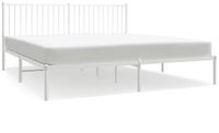 vidaXL Bedframe met hoofdbord metaal wit 183x213 cm