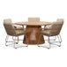 BUITEN living Palau/Harper Sandstone dining tuinset | 5 personen | teakhout + touw | 140cm
