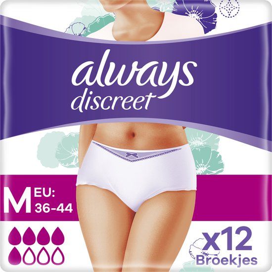 Always Discreet Incontinentiebroekjes - Maat M - 12 Stuks