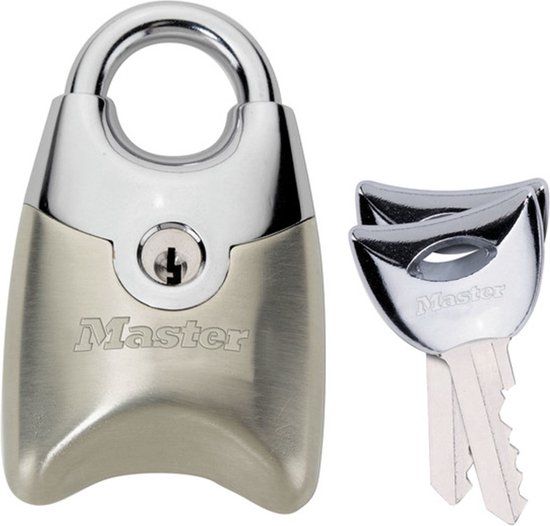 Master Lock Fusion hangslot 20 mm nikkel set van 2 stuks