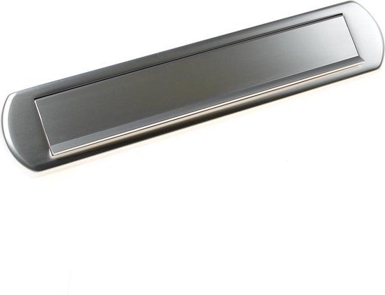 Oxloc Briefplaat alu met veer ovaal 360 x 74mm