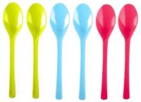 PLASTICFORTE Lepels - Kunststof - 36 Stuks - Herbruikbaar - 19 cm - Multi Kleur