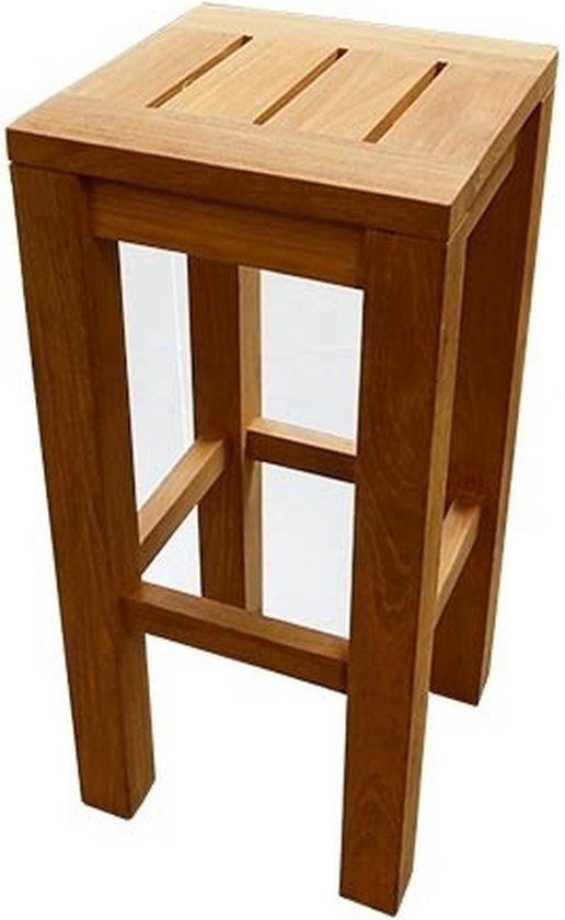 Merkloos Houten Barstoel Bruin Aluminium 78 cm