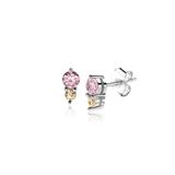 ZINZI 6mm zilveren oorknopjes rond roze ZIO2501