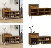 vidaXL - Schoenenkast - 102x36x60 cm - Bewerkt Hout - Gerookt Eikenkleurig