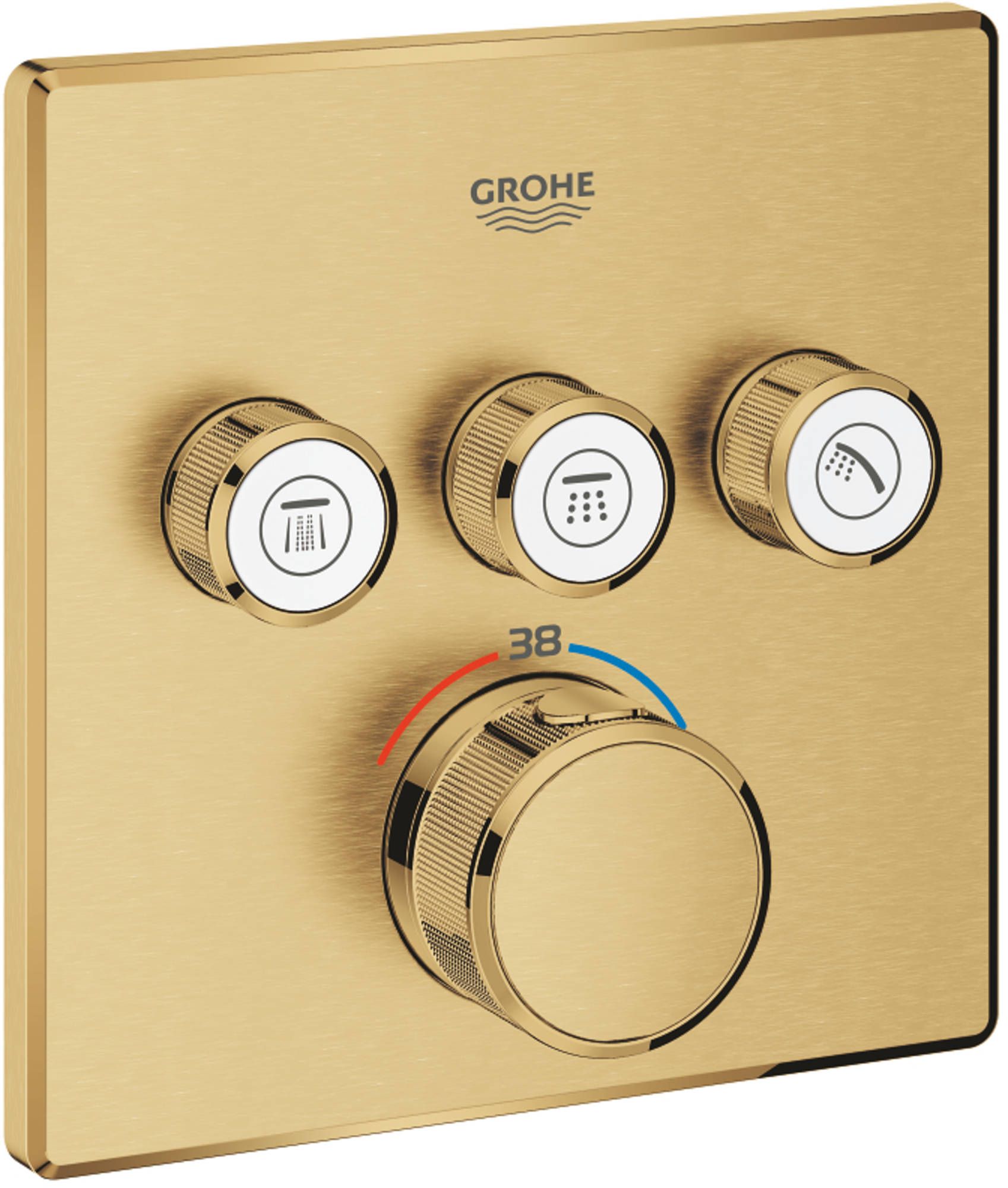GROHE Grohtherm Smartcontrol Douche Opbouwdeel Vierkant Cool Sunrise Geborsteld