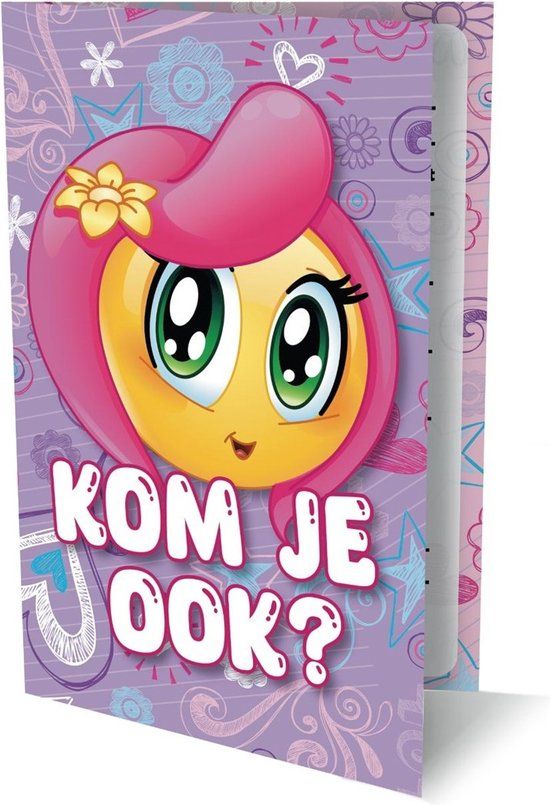 Uitnodigingskaarten - Girls - 6 stuks - Kinderfeestje - 12 x 17 cm