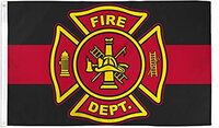 AZ FLAG Amerikaanse brandweervlag 90 x 60 cm - Fire Department VS vlag
