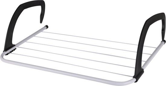 Storage Solutions Radiator Droogrek - Wit/Zwart - Metaal - 51 x 33 x 15 cm - 3 meter waslijn